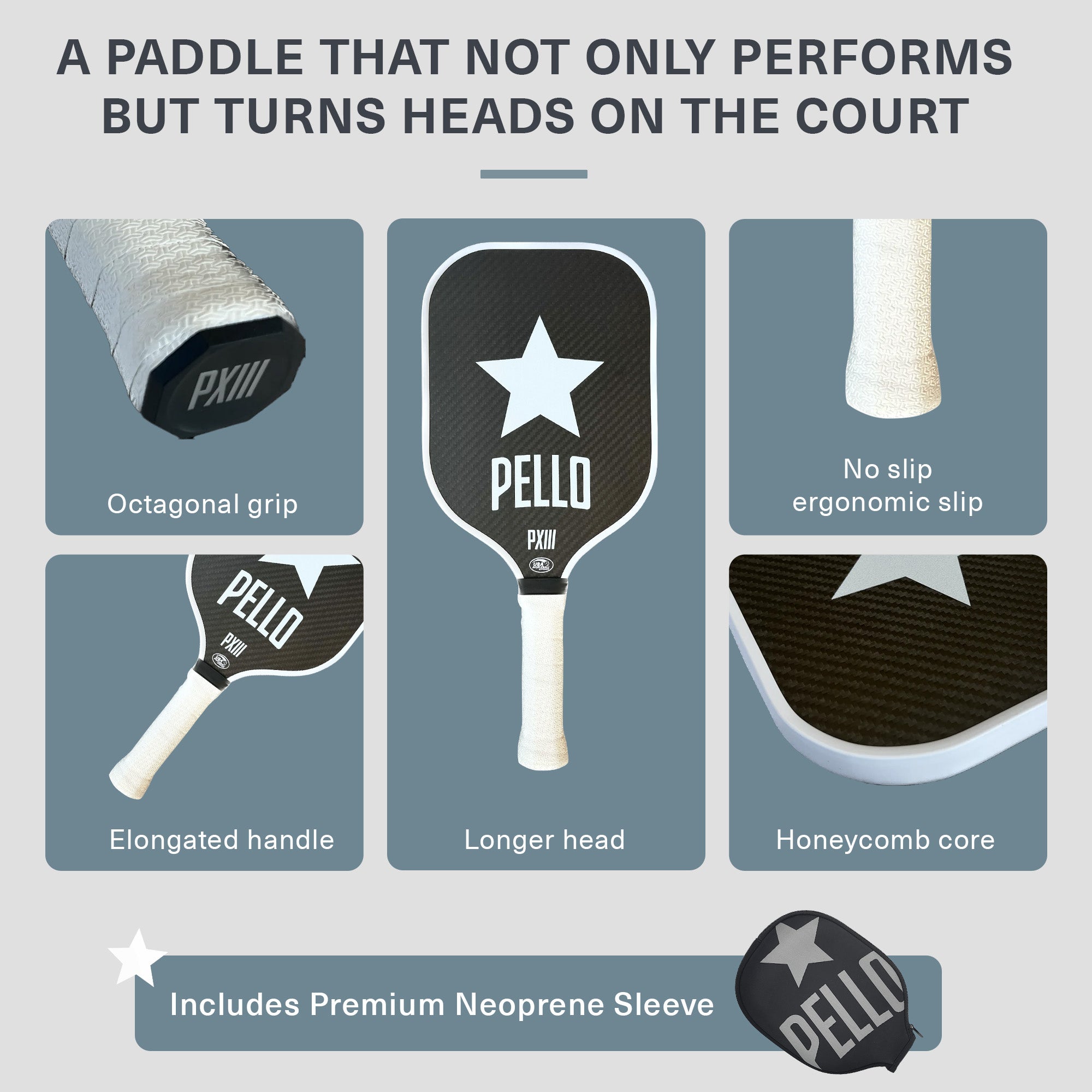 PXIII 3K Carbon Fiber Pickleball Paddle