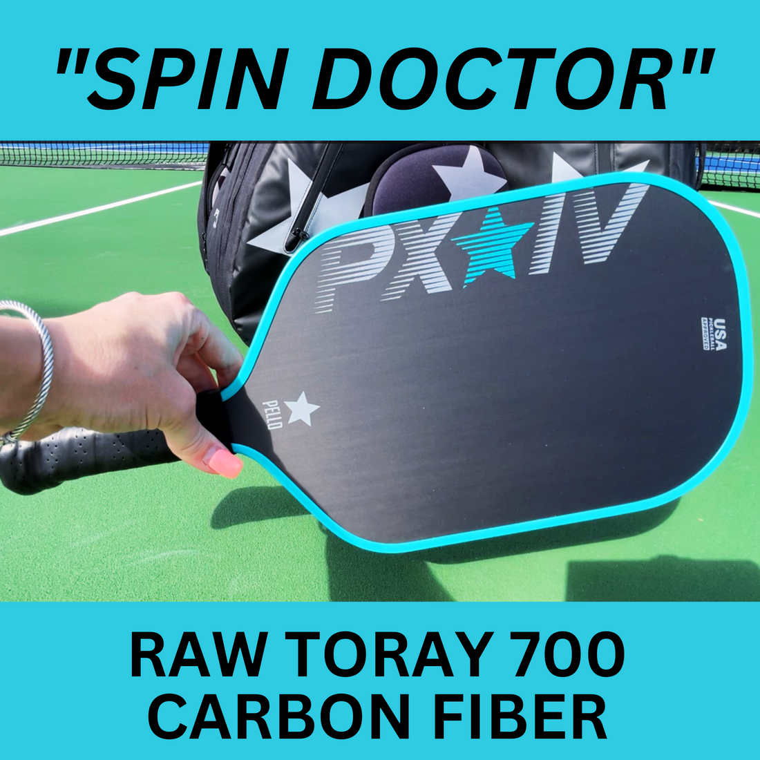 PXIV Raw Carbon Fiber Pickleball Paddle