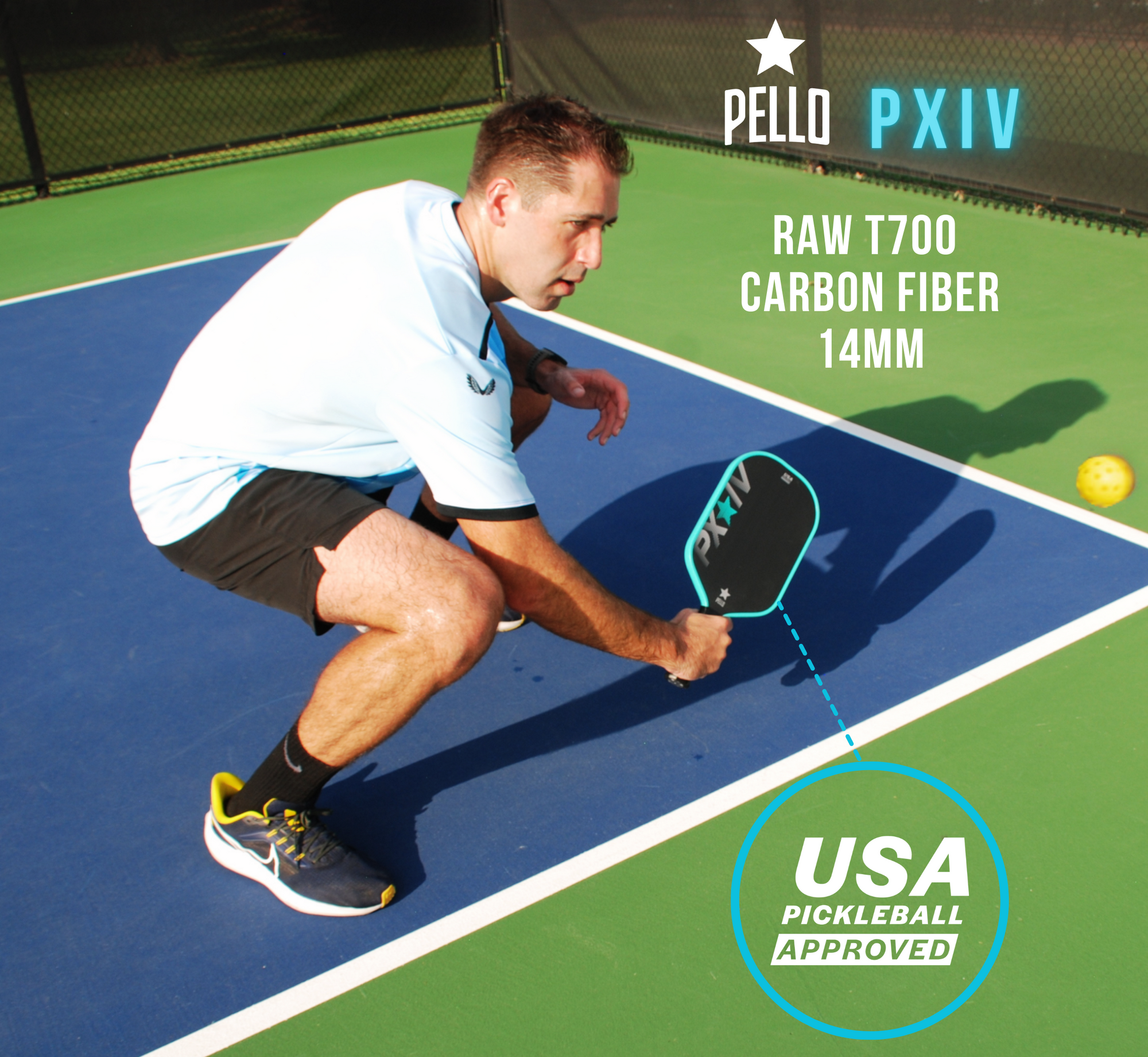 PXIV Raw Carbon Fiber Pickleball Paddle