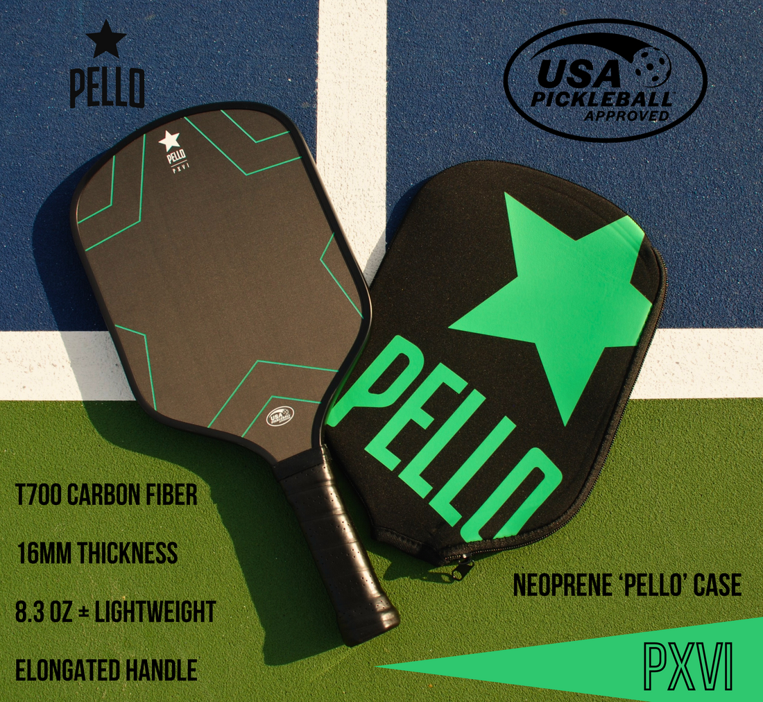 PXVI Raw Carbon Fiber Pickleball Paddle Elongated