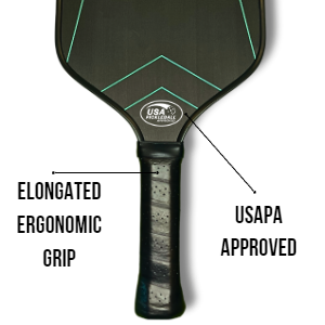 PXVI Raw Carbon Fiber Pickleball Paddle Elongated