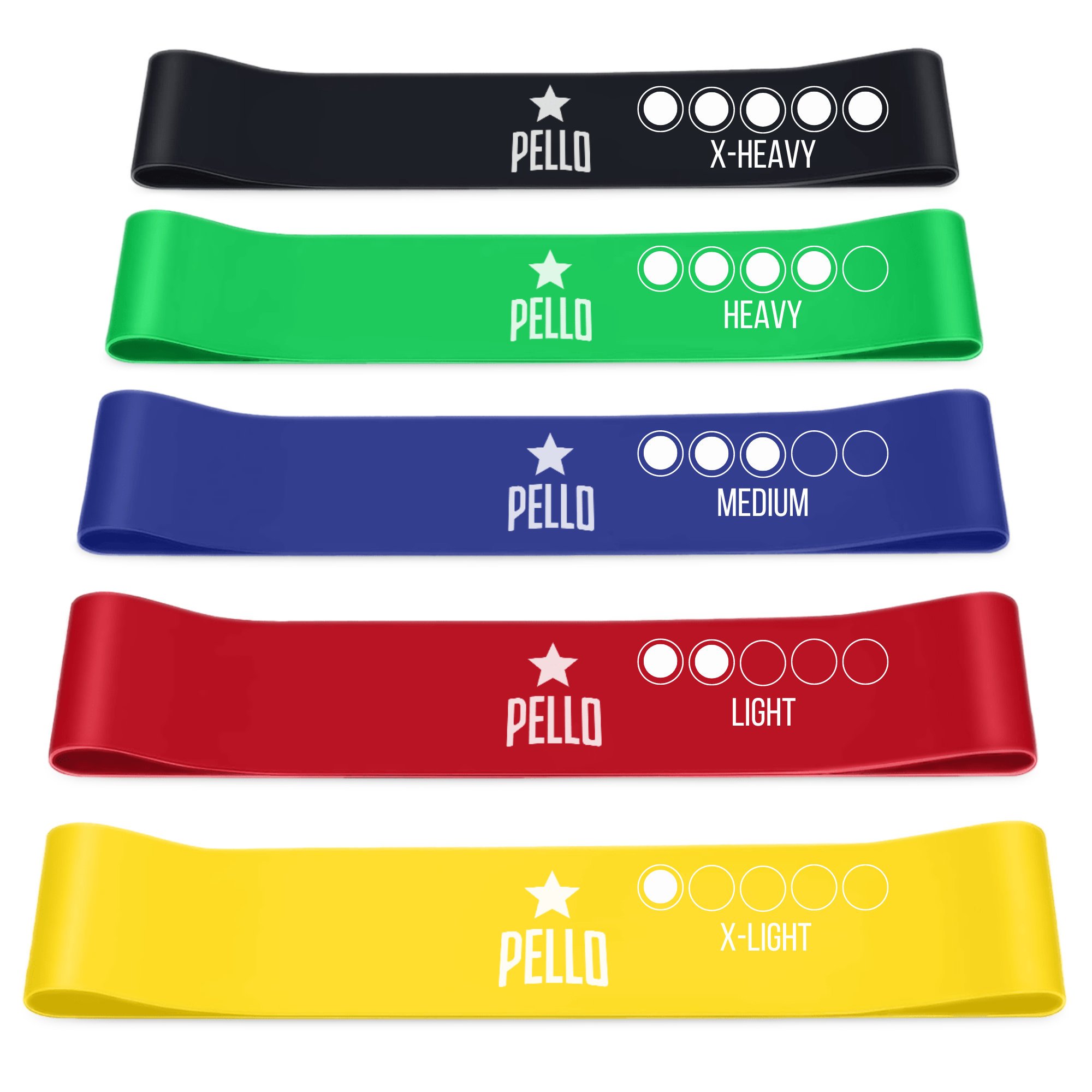 Resistance Bands Set of 5 Pello LLC