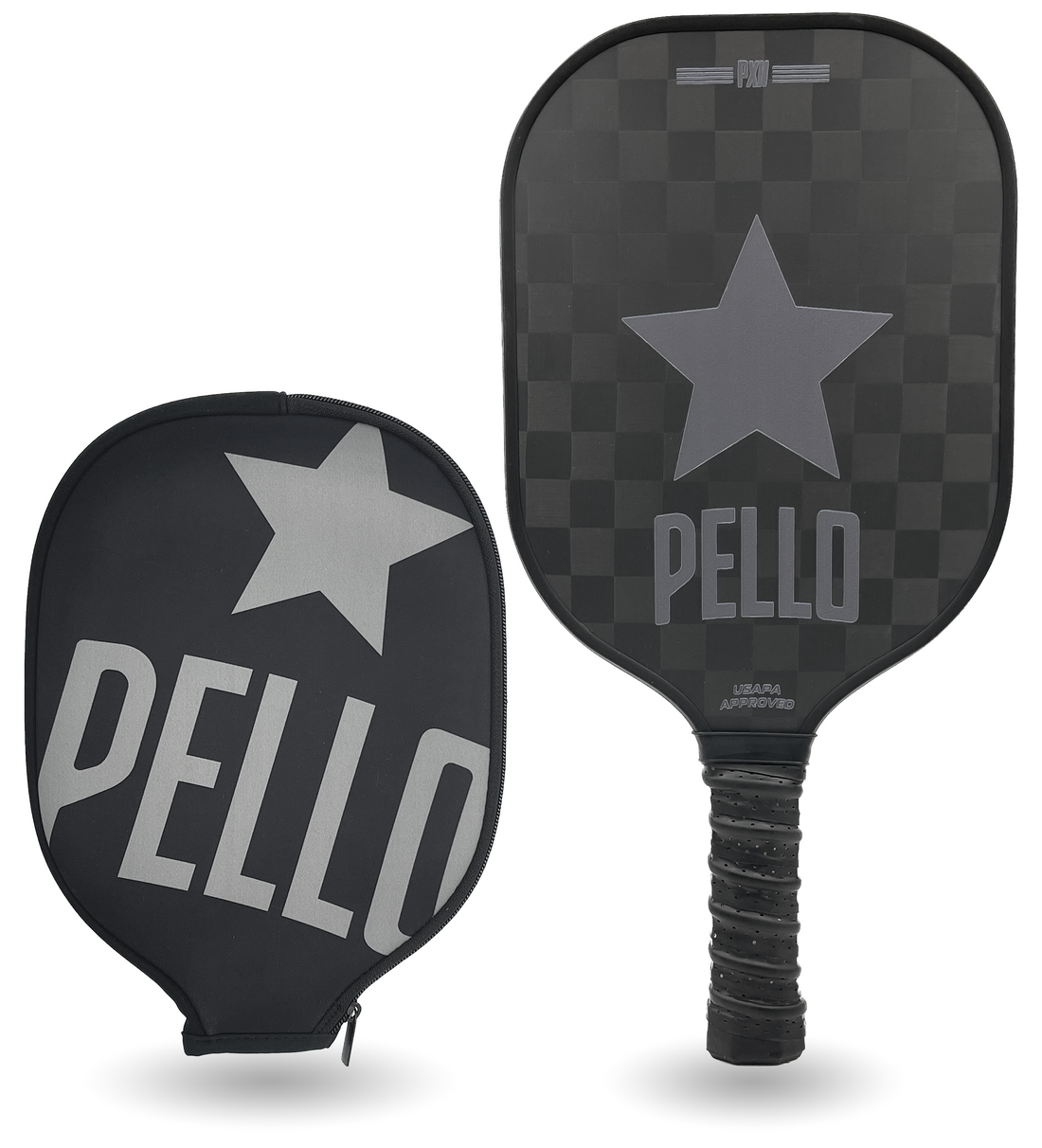 PELLO pickleball paddle 18K carbon fiber PXII with neoprene sleeve